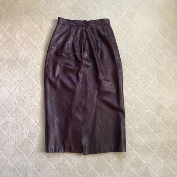 Leather Midi Skirt - Picture 1 of 14